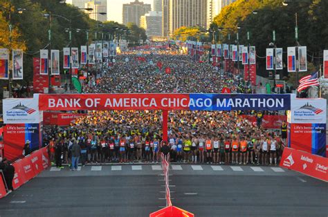 Bank of america chicago marathon - The 45 th Bank of America Chicago Marathon will take place on Sunday, Oct. 8. The race will officially begin with the men's marathon wheelchair start at 7:20 a.m. CT.